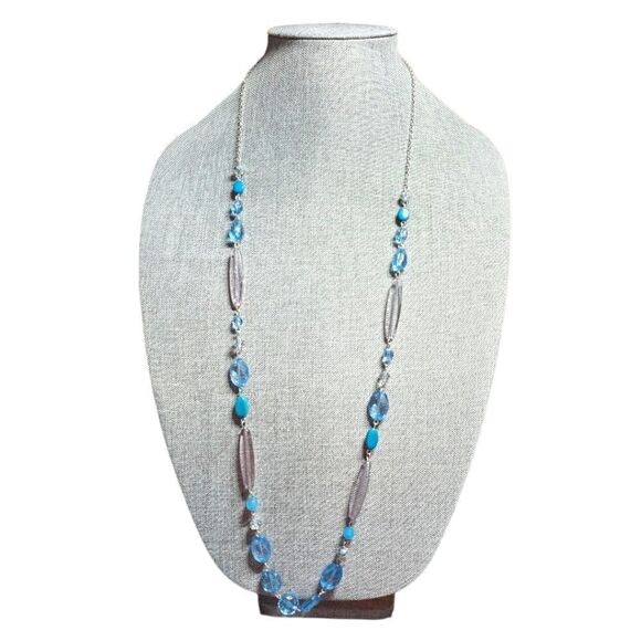 Azure Harmony Beaded Single-Strand Necklace (NWOT) - Picture 1 of 10